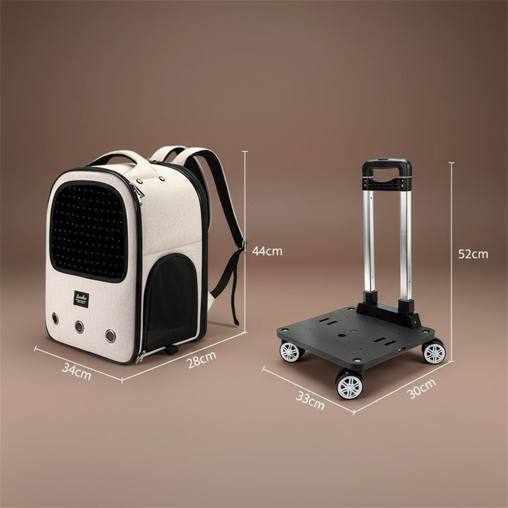 Sac de transport chat à roulettes